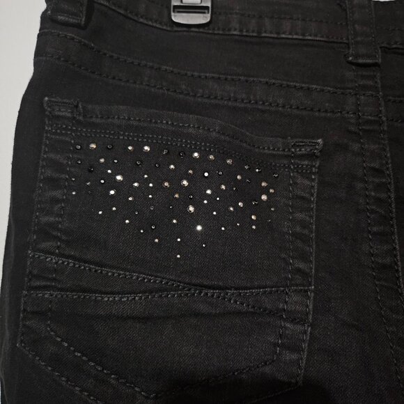 Lee Slender Secret Lower On the Waist Black Denim with Rhinestones Size 14 - Picture 5 of 9
